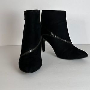 Coach Black Boots 8.5 Side Zip Heels Zipper Detail Ankle Booties